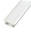 Perfil de aluminio empotrar suelo 2000x27.2x11mm difusor blanco reforzado
