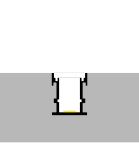 Perfil de empotrar suelo doble fondo aluminio 2000x21,8x25.8mm difusor blanco reforzado