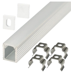 Perfil de superficie extrafino para tiras led 2000x7.8x9mm plata