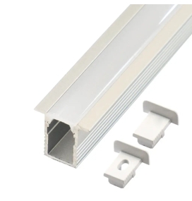 Perfil de empotrar extrafino para tiras led 2000x13x12mm plata