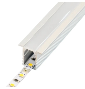 Perfil de empotrar extrafino para tiras led 2000x13x12mm plata