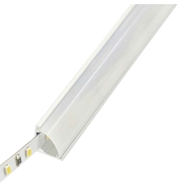 Perfil de esquina extrafino con difusor curvo 8x8mm plata