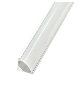 Perfil de esquina extrafino con difusor curvo 8x8mm plata