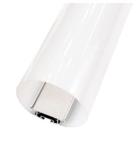 Perfil de aluminio cilíndrico para tiras led Ø60mm blanco 2 metros