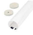 Perfil de aluminio cilíndrico para tiras led Ø60mm blanco 2 metros