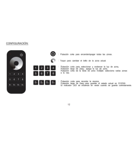Mando control remoto RF 8 zonas para iluminación led monocolor 220-230V