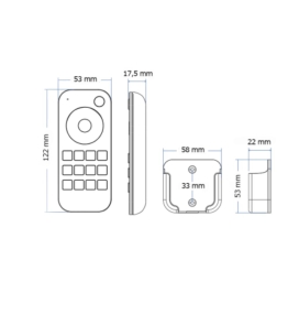 Mando control remoto RF 8 zonas para iluminación led monocolor 220-230V