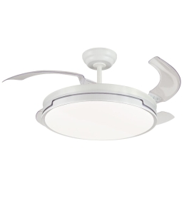 Ventilador de techo led con aspas retráctiles Emma XXL Ø132cm blanco