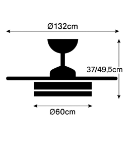 Ventilador de techo led con aspas retráctiles Emma XXL Ø132cm blanco