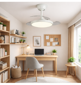 Ventilador de techo led Melody XS con aspas retráctiles 24W blanco