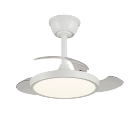 Ventilador de techo led Melody XS con aspas retráctiles 24W blanco