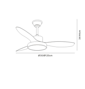 Ventilador de techo led Celeste XL 36W marrón Ø120cm