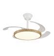 Ventilador de techo con aspas retráctiles y luz led Melody S 32W blanco y madera
