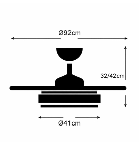 Ventilador de techo con aspas retráctiles y luz led RGB Melody S 32W blanco