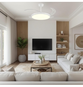 Ventilador de techo con aspas retráctiles y luz led Melody L 40W blanco
