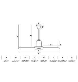 Ventilador de techo INDUS blanco