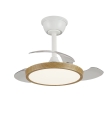 Ventilador de techo con aspas retráctiles y luz led Melody L 40W blanco y madera