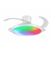Ventilador de techo con aspas retráctiles y luz led RGB y blanca Melody L Long 40W blanco