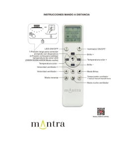 Ventilador de techo con luz led Mantra Ona 18W Ø70cm blanco y madera