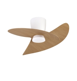 Ventilador de techo con luz led Mantra Ona 18W Ø70cm blanco y madera