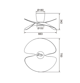 Ventilador de techo con luz led Mantra Ona 18W Ø70cm negro y madera