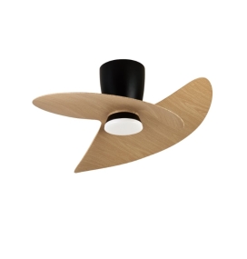 Ventilador de techo con luz led Mantra Ona 18W Ø70cm negro y madera