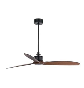 Ventilador de techo Faro Just Fan negro y madera Ø128cm