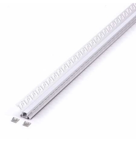 Perfil arquitectonico de aluminio acabado blanco 9.5x10.8 mm