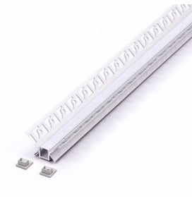 Perfil arquitectonico de aluminio acabado blanco 9.5x10.8 mm