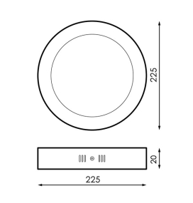 Plafón led redondo 20W blanco 210mm 1640Lm