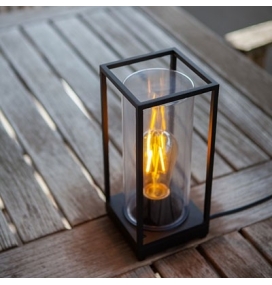 Lámpara de mesa Lutec Flair negra E27