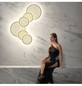 Plafón/aplique led Mantra Collage 7235 30W oro