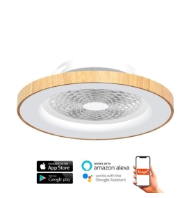 Ventilador de techo TIBET madera y blanco