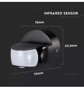 Sensor de movimiento infrarrojo negro IP65