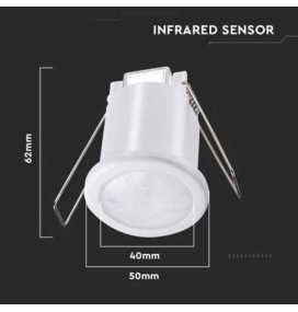 Sensor de movimiento blanco IP20 para empotrar en techo