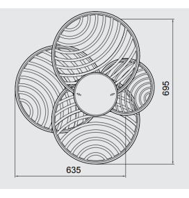 Plafón/aplique led Mantra Collage 7230 60W negro