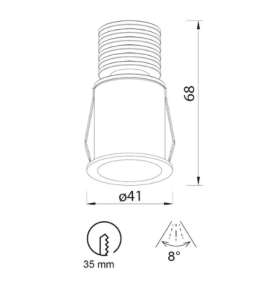 Mini downlight led Mantra Guincho 7080 3W blanco