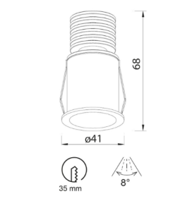 Mini downlight led Mantra Guincho 6856 3W negro