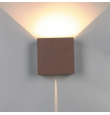 Aplique de pared led Mantra Davos XL 20W corten. Tono de luz cálido o natural
