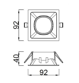 Aplique de techo led empotrable Mantra Comfort C0165 negro