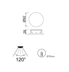Downlight led Mantra Metacrilato C0083 7W blanco