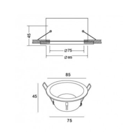 Aplique de techo led empotrable Mantra Comfort IP 6811 negro