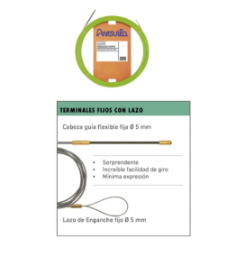Guía pasacables trenzada monofilamento Ø3mm 18m verde