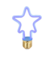Bombilla led con forma de estrella E27 4W azul