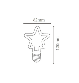 Bombilla led con forma de estrella E27 4W azul