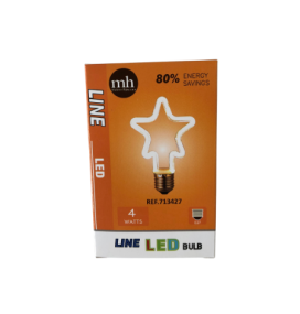 Bombilla led con forma de estrella E27 4W azul
