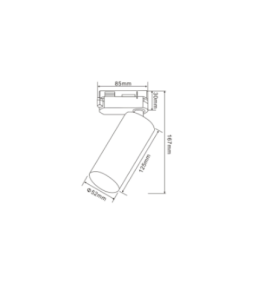 Foco de carril led monofásico 645T16 15W blanco