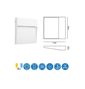 Aplique de pared led Mantra Baker 7012 3W blanco