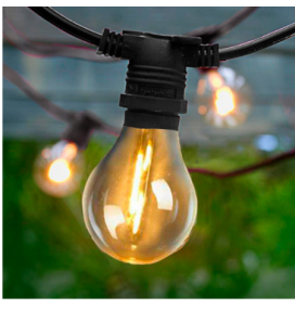 Guirnalda led Newgarden Allegra solar con batería recargable negra