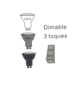 Bombilla led E27 10W regulable con interruptor 100% - 50% - 10%